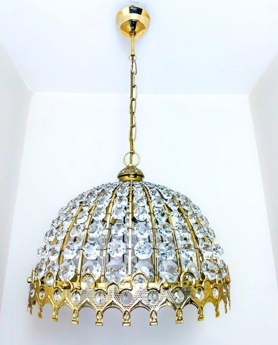 Plafondlamp - Messing, Kristal, Antiek en Kunst, Curiosa en Brocante