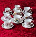 Voor 9 personen - Kop en schotel (18) - Porselein - Engelse, Antiek en Kunst