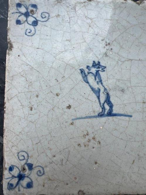 Tegel - 1650-1700 - Delftse blauw tegel, Antiek en Kunst, Antiek | Glaswerk en Kristal