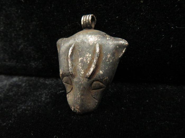 Égypte ancienne Argent Pendentif à tête décorée de, Antiquités & Art, Antiquités | Autres Antiquités