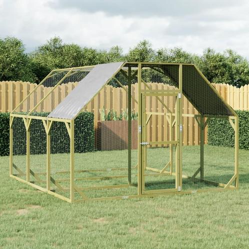 vidaXL Kippenhok 268x400x190 cm geïmpregneerd massief, Dieren en Toebehoren, Knaagdieren en Konijnen | Hokken en Kooien, Nieuw