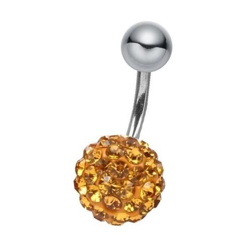 Fako Bijoux® - Navelpiercing - Disco Dots - 8mm - Goudgeel, Handtassen en Accessoires, Piercings, Verzenden