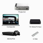 T6 LED Projector - Mini Beamer Home Media Speler Zilver, Audio, Tv en Foto, Diaprojectoren, Nieuw, Verzenden