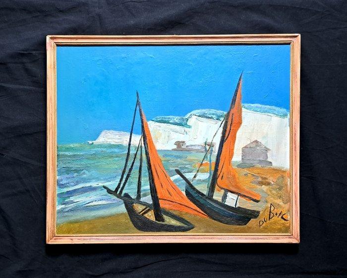 Roland Dubuc (1924-1998) - Les voyageurs de la mer, Antiek en Kunst, Kunst | Schilderijen | Klassiek