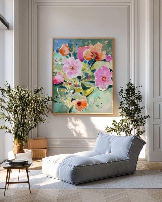 Ella Suárez - Jardines 15 - XL (no reserve), Antiquités & Art, Art | Peinture | Moderne