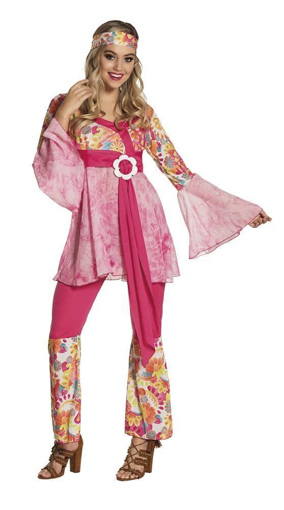 Hippie Kostuum Dames Roze, Kleding | Dames, Carnavalskleding en Feestkleding, Nieuw, Verzenden