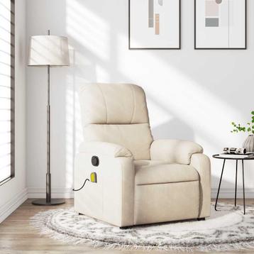 vidaXL Massagestoel microvezelstof beige, Verzenden, Nieuw