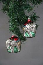 Haberlach, Lauscha 2 olifanten als kerstornament -