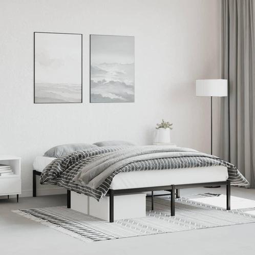 vidaXL Cadre de lit métal noir 140x190 cm, Huis en Inrichting, Slaapkamer | Bedden, Verzenden