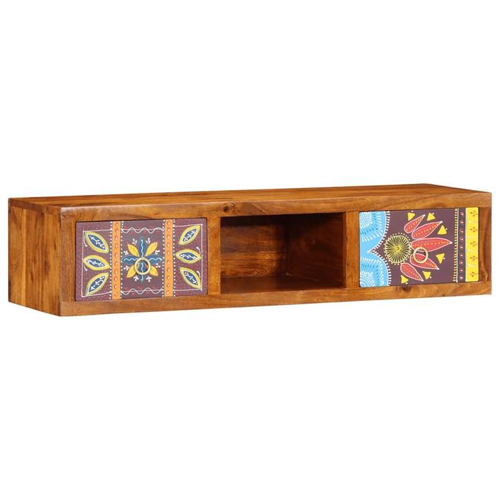 vidaXL Tv-wandmeubel 100x30x22 massief acaciahout, Huis en Inrichting, Woonaccessoires | Cd- en Dvd-rekken, Nieuw, Verzenden