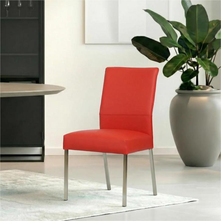 Set van 4 Leren eetkamerstoelen Real - Toledo Ferrari, Maison & Meubles, Chaises, Enlèvement ou Envoi