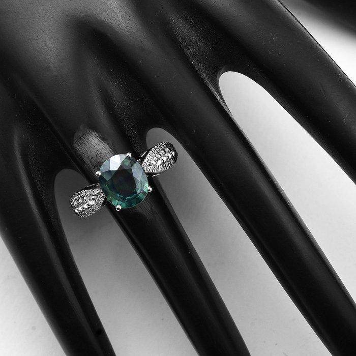 Zonder minimumprijs - Ring Platina - 2.88ct. tw. Saffier -, Handtassen en Accessoires, Ringen