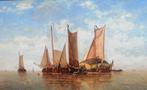 Paul Jean Clays (1819-1900) - Diverse boten op zee, Antiquités & Art