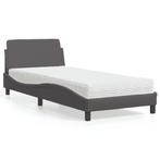 vidaXL Bed met matras Dover kunstleer grijs 90x200 cm, Huis en Inrichting, Slaapkamer | Bedden, Verzenden, Nieuw