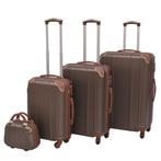 vidaXL Harde rolkoffer set bruin 4-dlg, Handtassen en Accessoires, Koffers, Verzenden, Nieuw