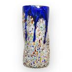 Filippo Maso - Vaas - Blauwe vaas met zilverblad en murrine, Antiek en Kunst