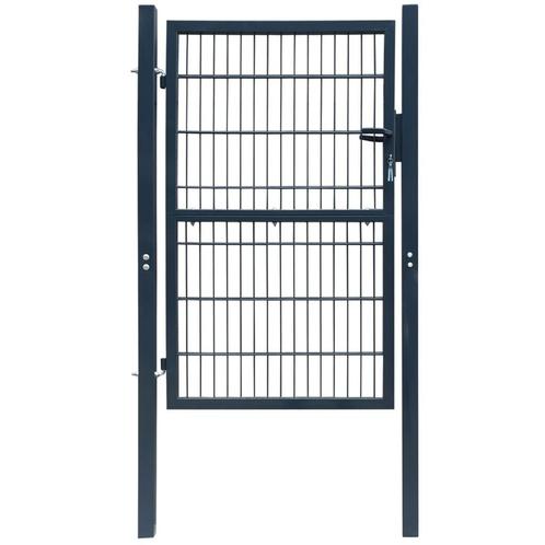 vidaXL Poort 106x248 cm staal antracietkleurig, Tuin en Terras, Tuinpoorten, Nieuw, Verzenden