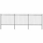 vidaXL Tuinhek met speerpunt staal 537x150 cm zwart, Verzenden