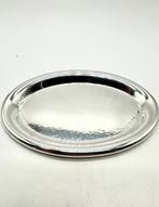 No reserve-Stevig handgemaakt antiek zilveren Dienblad met, Antiek en Kunst