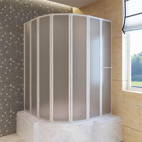 vidaXL Douche en badscherm 140 x 168 cm 7 panelen met, Doe-het-zelf en Bouw, Sanitair, Nieuw, Verzenden
