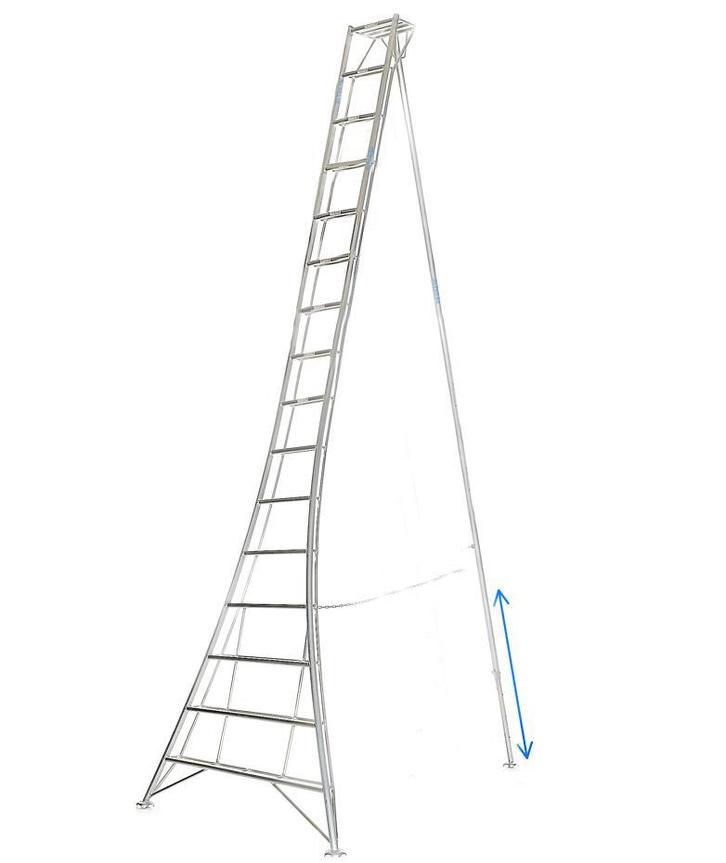 Vultur tripod ladder 480 cm met 1 poot verstelbaar, Doe-het-zelf en Bouw, Ladders en Trappen, Ladder, Nieuw, 4 meter of meer, Ophalen of Verzenden