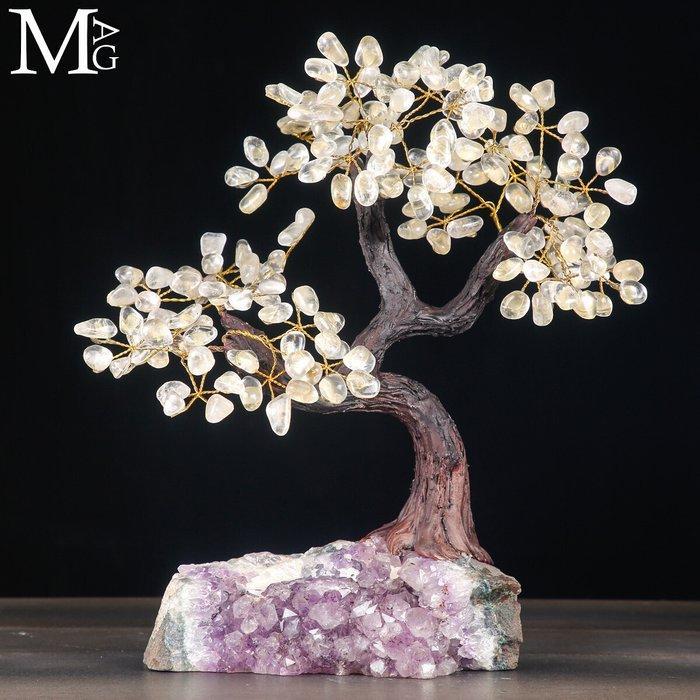 Kristallen kwarts Boom des Levens op natuurlijke amethist, Antiek en Kunst, Curiosa en Brocante