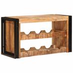 vidaXL Wijnrek Bruin 100 x 45 x 33 cm Massief Ruw Mango Hout, Huis en Inrichting, Verzenden, Nieuw