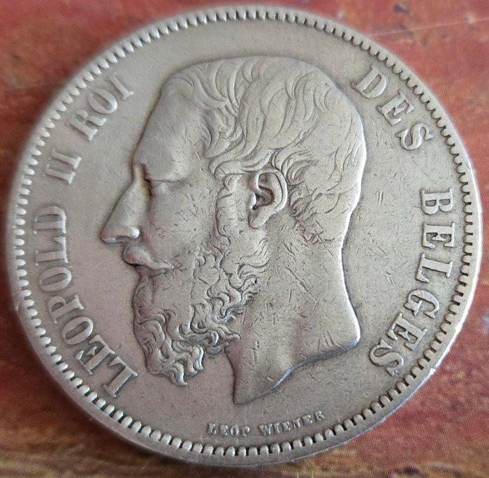 België. Leopold II. 5 Francs 1873 (Zonder minimumprijs), Postzegels en Munten, Munten | Nederland