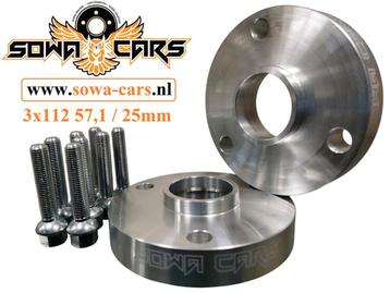 Spacers 25mm Smart Fortwo 3x112 57.1 4x100 60.1, Ophalen of Verzenden
