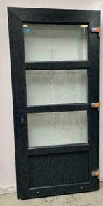 PVC Deur 98x204 met  3/4 glas Antraciet Houtnerf RAL7016, Nieuw, 80 tot 100 cm, Kunststof, Ophalen of Verzenden