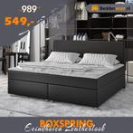 Boxspring Skai leer Compleet vanaf €599,- GRATIS Bezorgd !!!, Overige materialen, Verzenden, Zwart, 200 cm