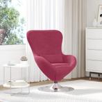 vidaXL Eivormige Stoel Wijnrood Velours, Huis en Inrichting, Fauteuils, Verzenden, Nieuw