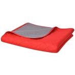 vidaXL Dubbelzijdige quilt bedsprei rood en grijs 220x240 cm, Huis en Inrichting, Verzenden, Nieuw