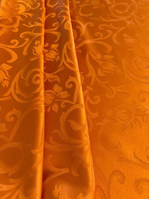 Luxe Venetiaanse San Leucio antiek oranje damaststof -, Antiek en Kunst, Antiek | Tapijten, Tafelkleden en Textiel