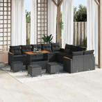 vidaXL Tuinbank Set met kussen met opslag 14 pcs Zwart Poly, Verzenden, Nieuw