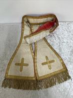 Étole (vêtement liturgique) - coton, brocart doré, soie -