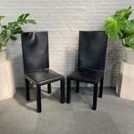 Paar zwart lederen stoelen van Paolo Piva voor B & B Italia, Leer, Twee, Modern, Gebruikt