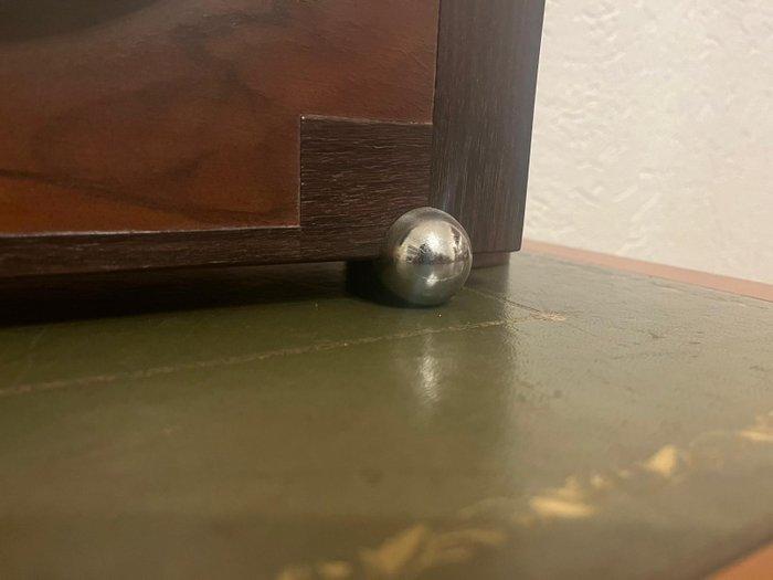 Amsterdamse School klok, Tafelklok - Art Deco Hout, Messing,, Antiek en Kunst, Antiek | Klokken