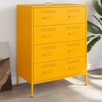 vidaXL Dressoir 68x39x89 cm staal mosterdgeel, Huis en Inrichting, Kasten | Dressoirs, Verzenden, Nieuw
