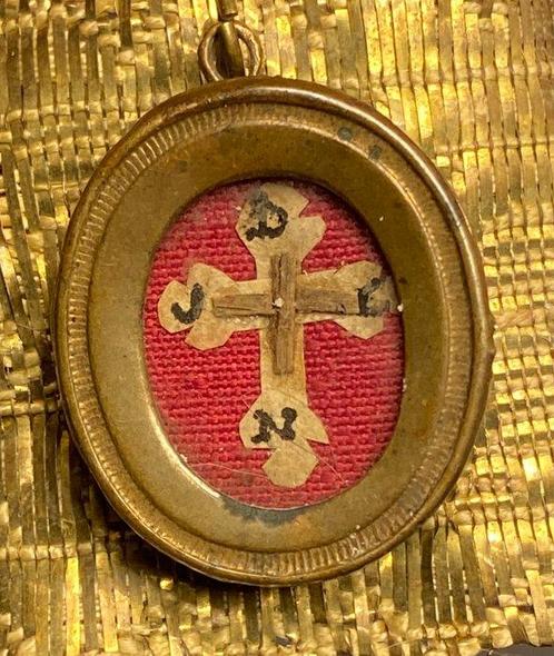 Antiek Relikwie - Brons, Glas, Textiel - Begin twintigste, Antiek en Kunst, Kunst | Niet-Westerse kunst