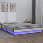vidaXL Bedframe LED massief hout wit 120x190 cm, Huis en Inrichting, Slaapkamer | Bedden, Verzenden, Nieuw