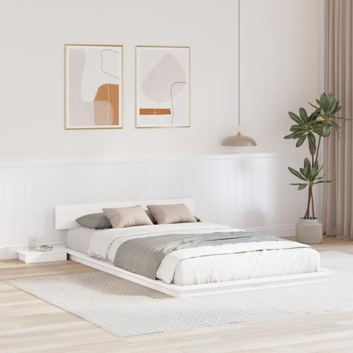 vidaXL Vloerbed met Nachtkastjes - Wit - 140x190 cm -, Huis en Inrichting, Slaapkamer | Bedden, Nieuw, Verzenden
