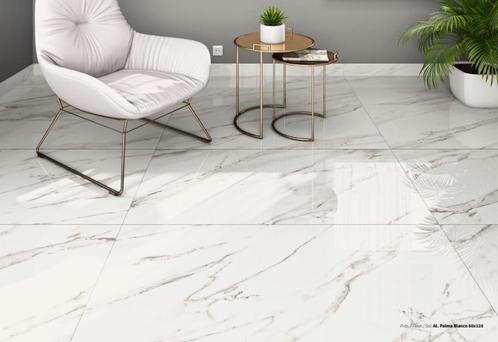 Palma marble Wit hoogglans 60x120 vloertegel en wandtegel, Bricolage & Construction, Dalles & Carrelages, Enlèvement ou Envoi