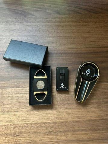 Trove - luxe set asbak knipper - Aansteker - Keramiek, Staal beschikbaar voor biedingen