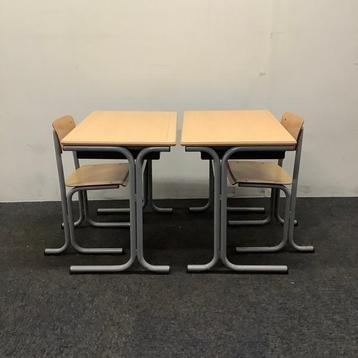 Tweedehands complete school set Galvanitas 10 stuks tafels +, Huis en Inrichting, Gebruikt, Hout, Vijf, Zes of meer stoelen