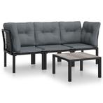 Loungeset Zwart | Tweede Kansje Tuinplezier, Tuin en Terras, 3 zitplaatsen, Nieuw, Loungeset, Verzenden