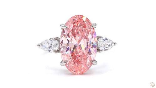 Ring Platina -  5.66ct. tw. Roze Diamant (Fancy gekleurde,, Handtassen en Accessoires, Ringen