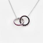 Zonder Minimumprijs - Halsketting Verguld Robijn - 18kt goud, Nieuw