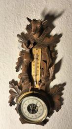 Weerkamers met barometer en thermometer- Houtsnijwerk Zwarte, Antiek en Kunst