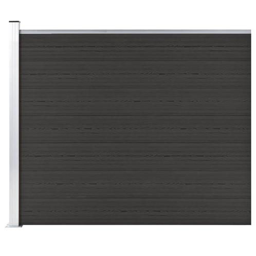 vidaXL Schuttingpaneel 175x146 cm HKC zwart, Tuin en Terras, Tuinhekken en Hekwerk, Nieuw, Verzenden